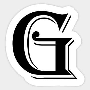 Black letter G in vintage style Sticker